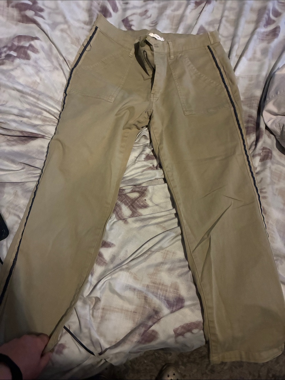 Lucky Brand Khaki Chinos with Black Side Trim